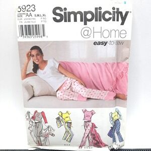 Simplicity 5923 Sewing Pattern S-XL Multi Loungewear Pajamas Vintage Uncut